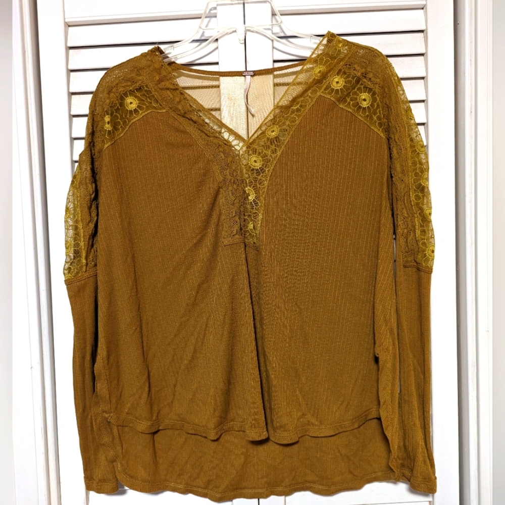Free People lola long sleeve lace top